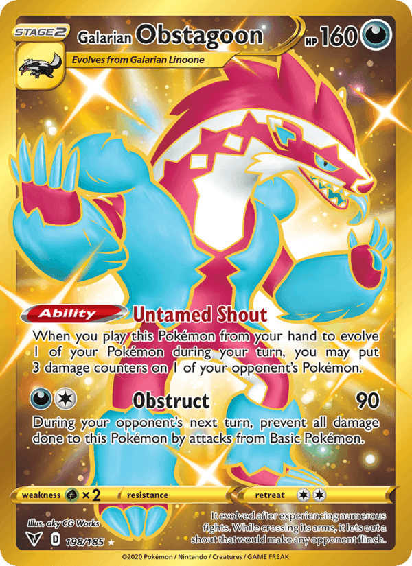 Galarian Obstagoon, card 198 from Vivid Voltage