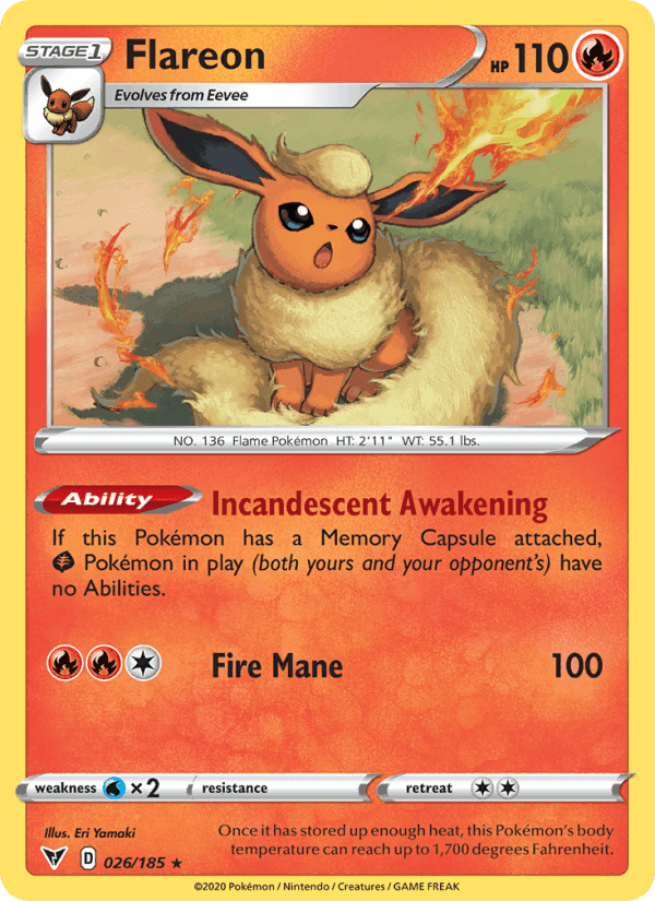 Flareon, card 26 from Vivid Voltage