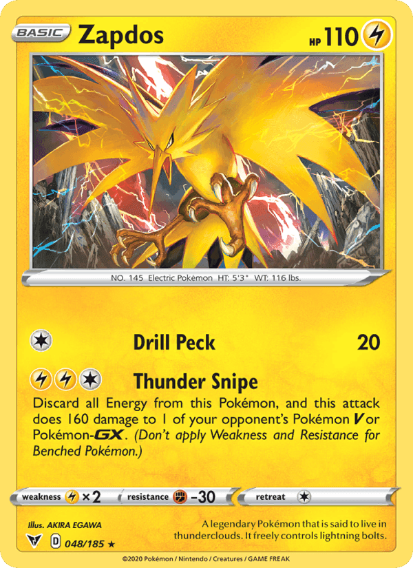 Zapdos, card 48 from Vivid Voltage