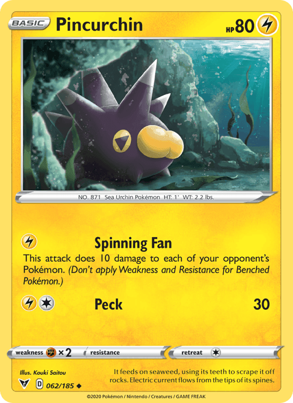 Pincurchin, card 62 from Vivid Voltage