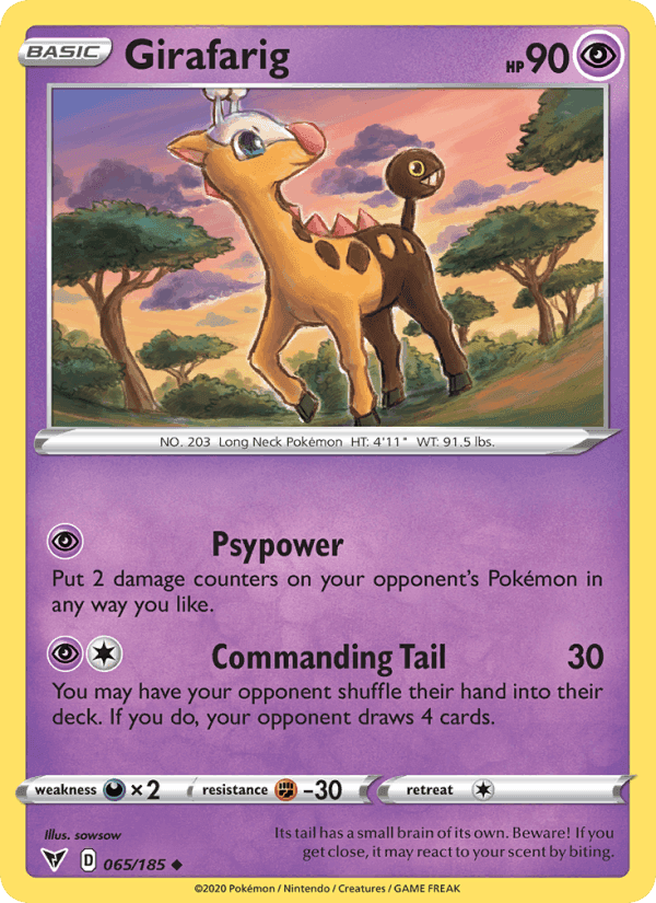 Girafarig, card 65 from Vivid Voltage