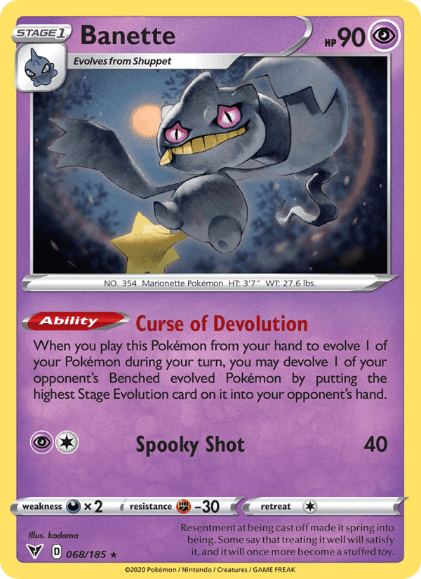 Banette, card 68 from Vivid Voltage