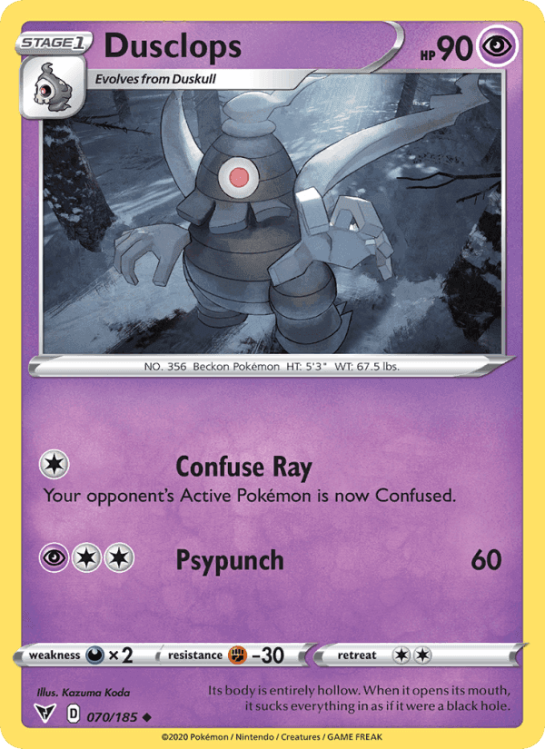Dusclops, card 70 from Vivid Voltage