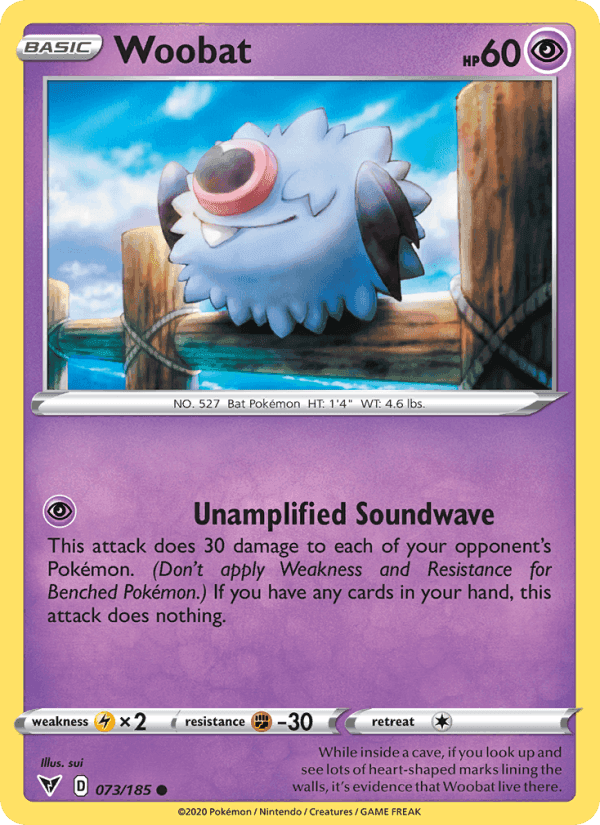 Woobat, card 73 from Vivid Voltage