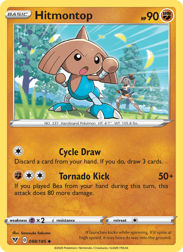 Hitmontop, card 88 from Vivid Voltage