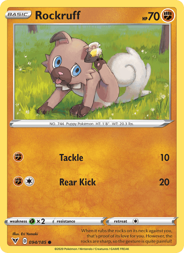 Rockruff, card 94 from Vivid Voltage