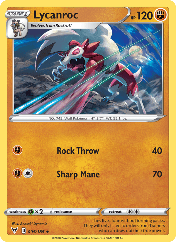 Lycanroc, card 95 from Vivid Voltage