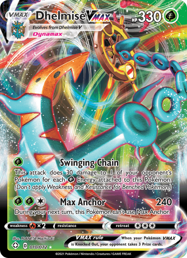 Dhelmise VMAX, card 10 from Shining Fates