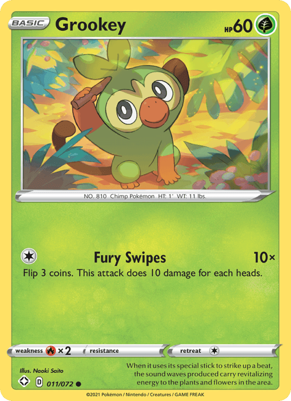 Grookey, card 11 from Shining Fates