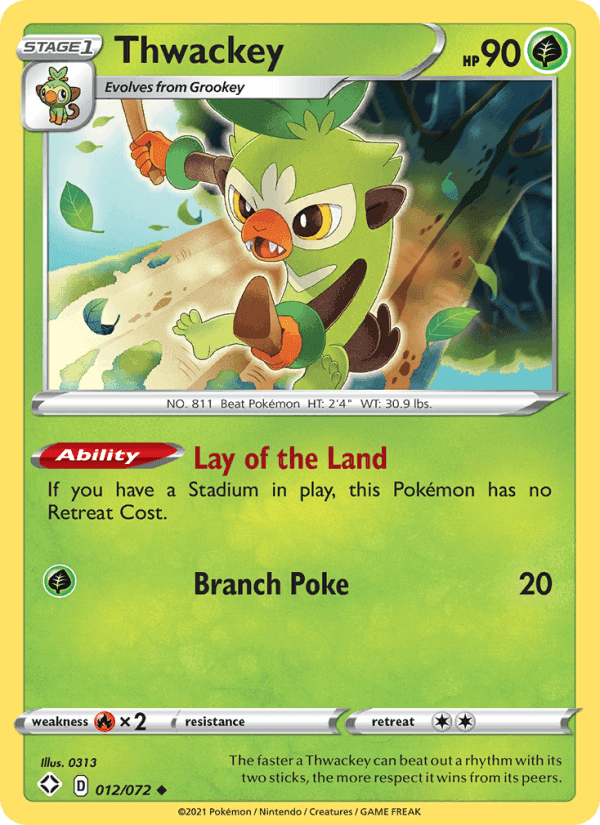 Thwackey, card 12 from Shining Fates