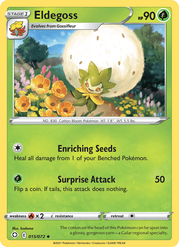 Eldegoss, card 15 from Shining Fates