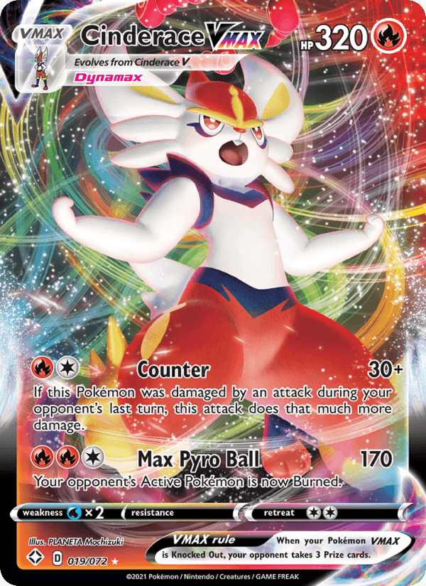 Cinderace VMAX, card 19 from Shining Fates