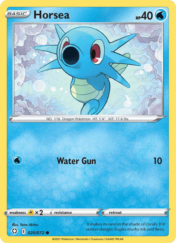 Horsea, card 20 from Shining Fates