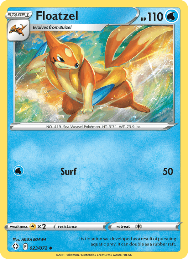 Floatzel, card 23 from Shining Fates