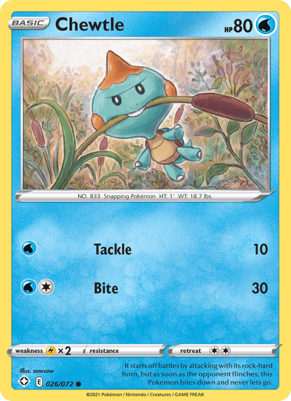 Chewtle, card 26 from Shining Fates