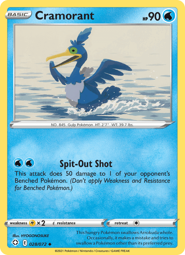 Cramorant, card 28 from Shining Fates