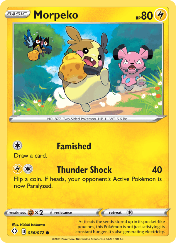 Morpeko, card 36 from Shining Fates