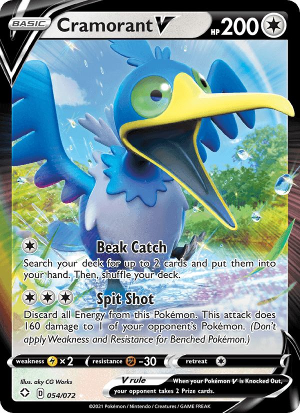 Cramorant V, card 54 from Shining Fates
