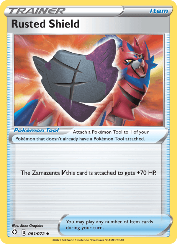 Rusted Shield, card 61 from Shining Fates