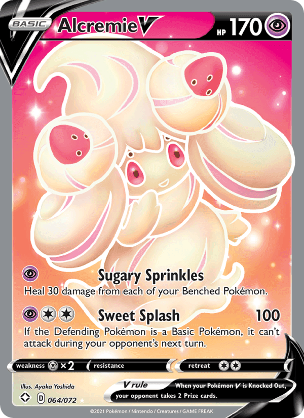 Alcremie V, card 64 from Shining Fates