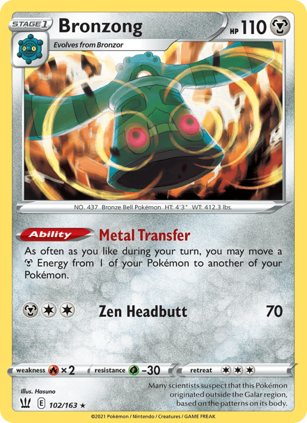 Bronzong, card 102 from Battle Styles