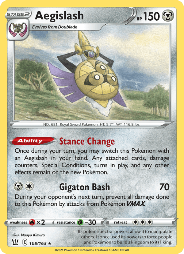 Aegislash, card 108 from Battle Styles