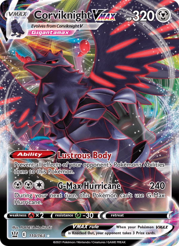 Corviknight VMAX, card 110 from Battle Styles
