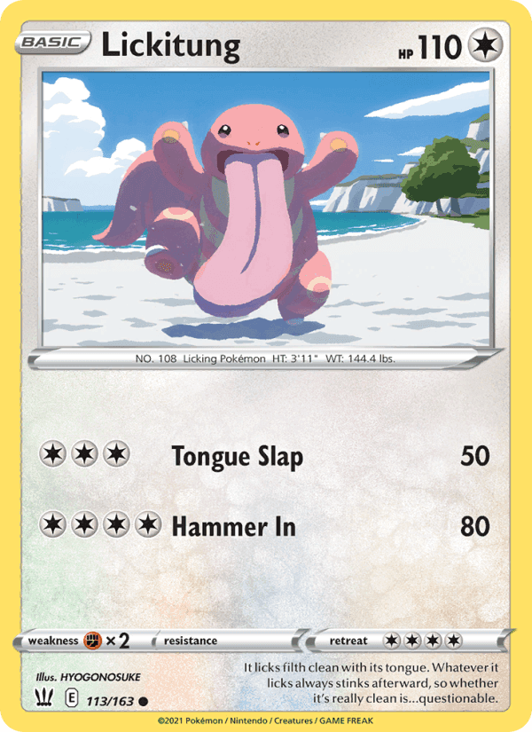 Lickitung, card 113 from Battle Styles