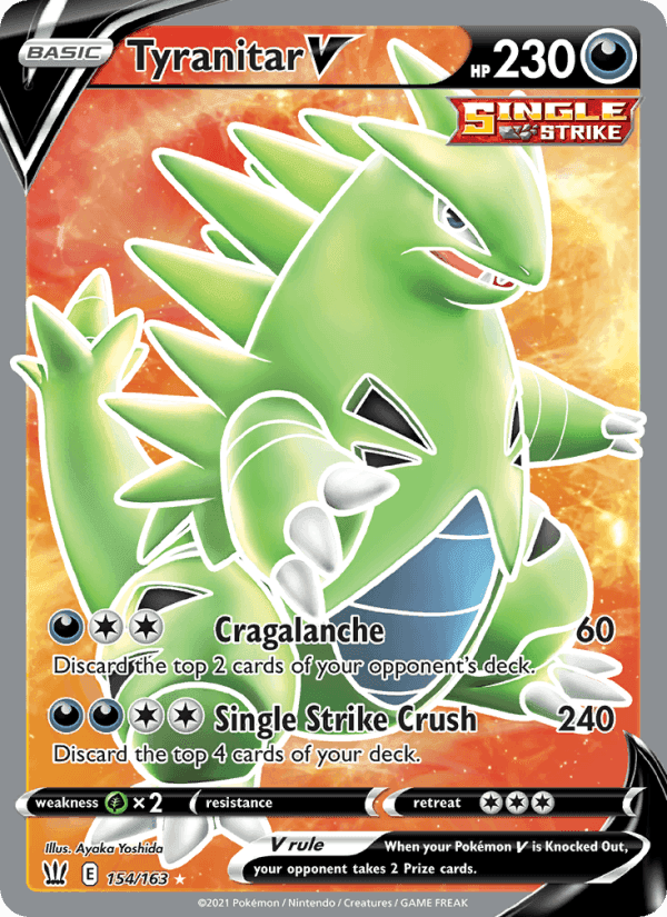 Tyranitar V, card 154 from Battle Styles