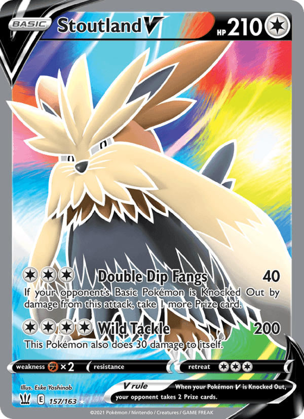 Stoutland V, card 157 from Battle Styles