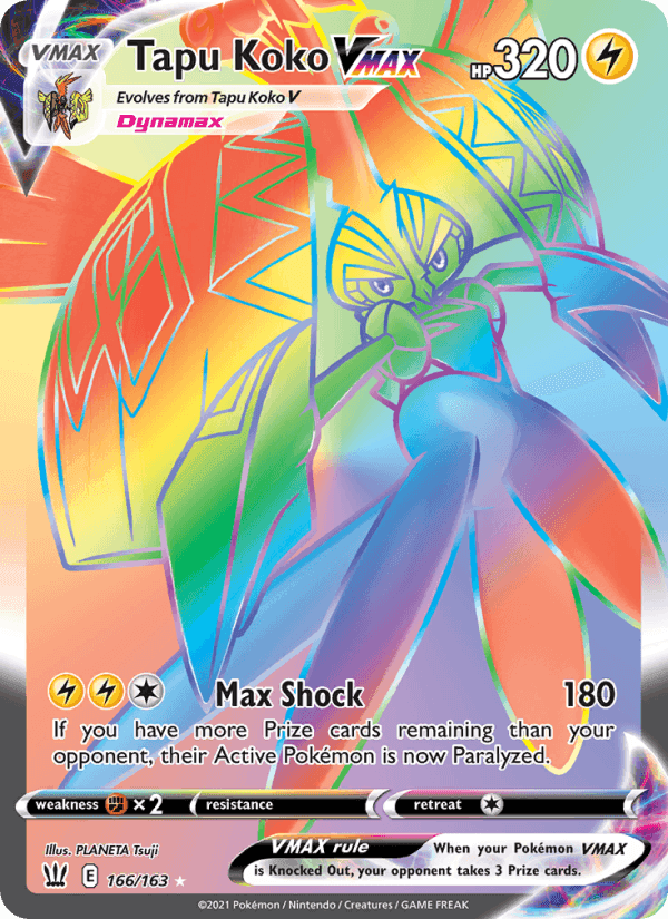 Tapu Koko VMAX, carta 166 di Battle Styles