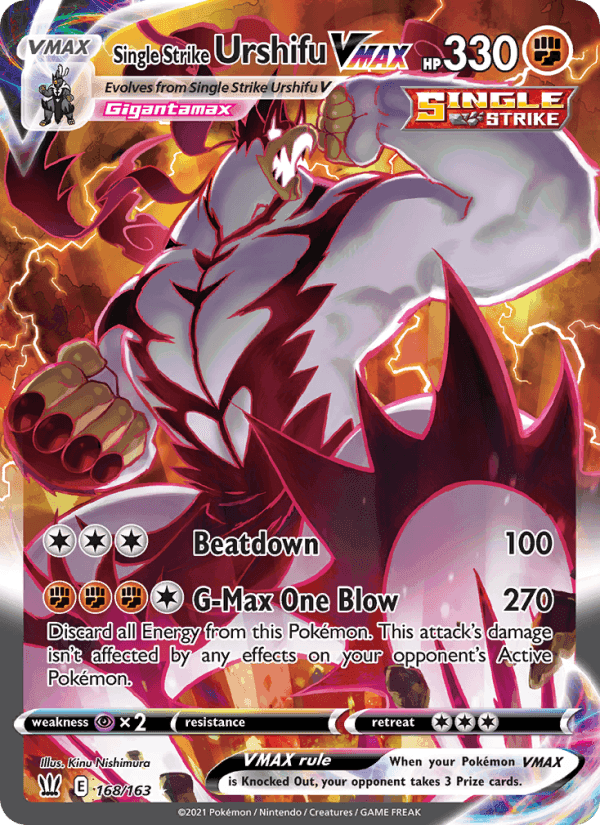 Single Strike Urshifu VMAX, carta 168 di Battle Styles