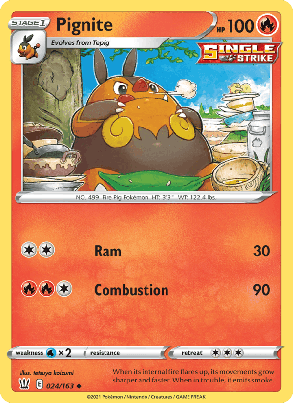 Pignite, card 24 from Battle Styles