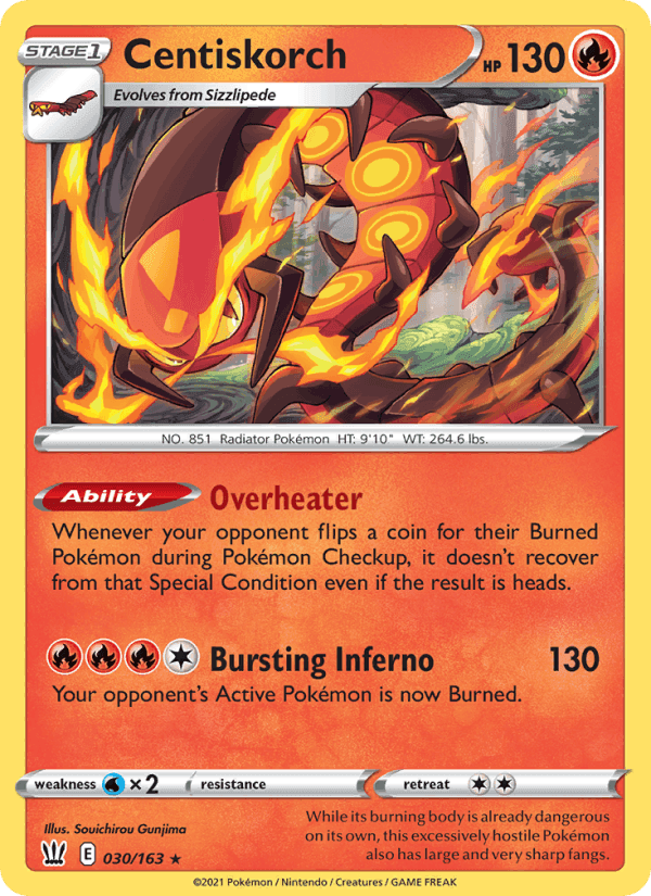 Centiskorch, card 30 from Battle Styles