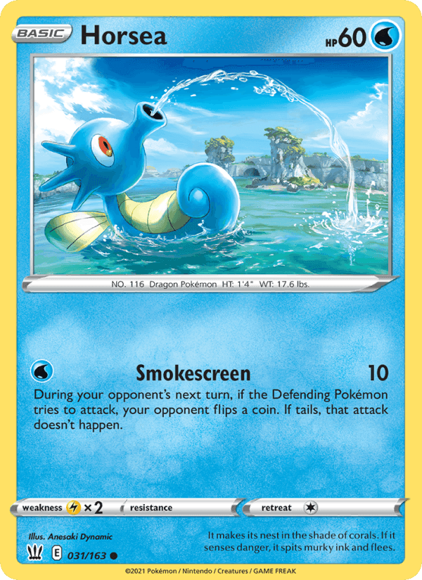 Horsea, card 31 from Battle Styles