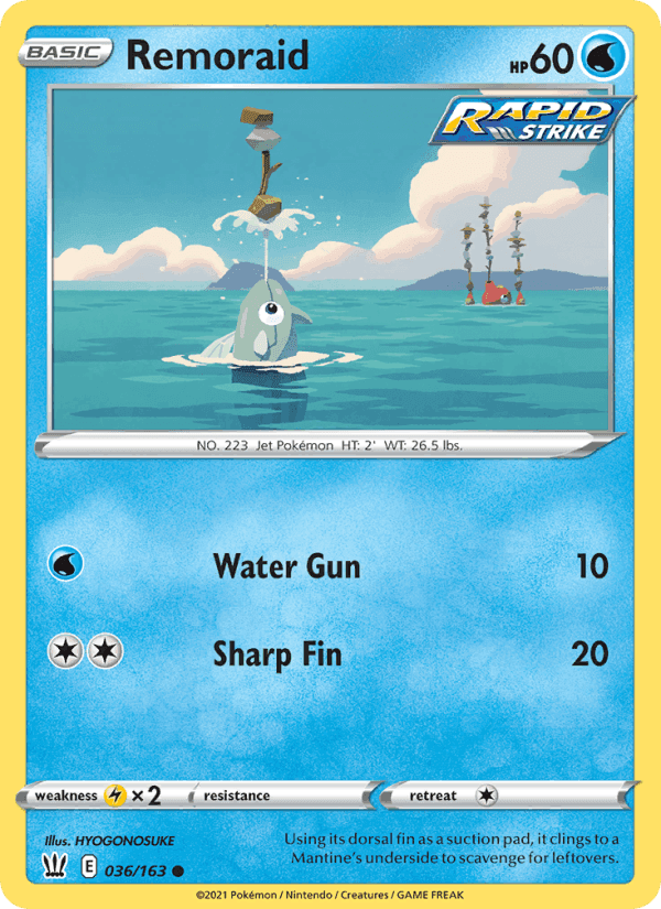 Remoraid, card 36 from Battle Styles
