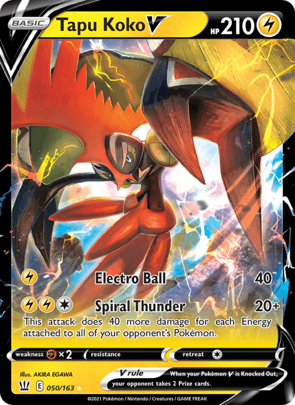 Tapu Koko V, card 50 from Battle Styles
