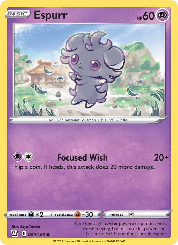 Espurr, card 60 from Battle Styles