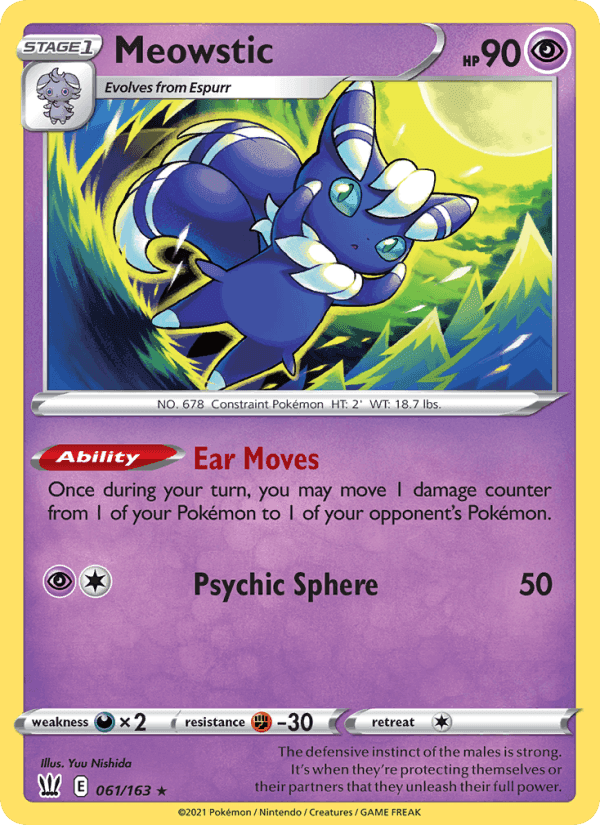 Meowstic, card 61 from Battle Styles