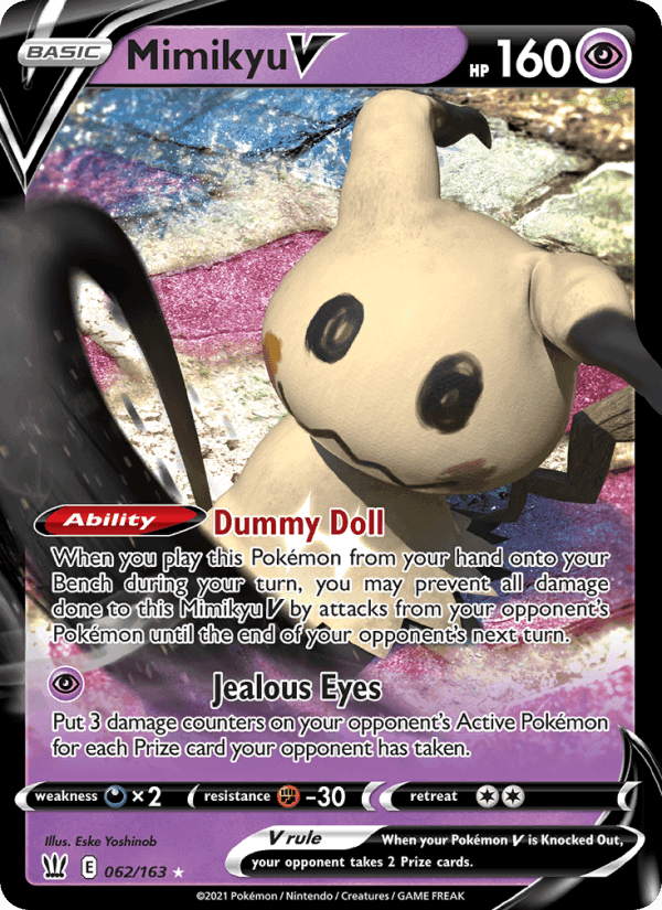 Mimikyu V, card 62 from Battle Styles