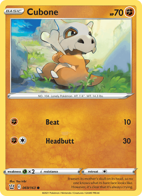 Cubone, card 69 from Battle Styles
