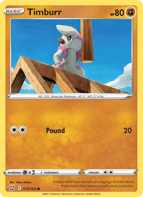 Timburr, card 73 from Battle Styles