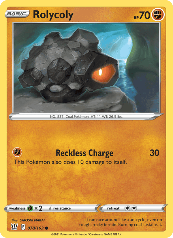 Rolycoly, card 78 from Battle Styles