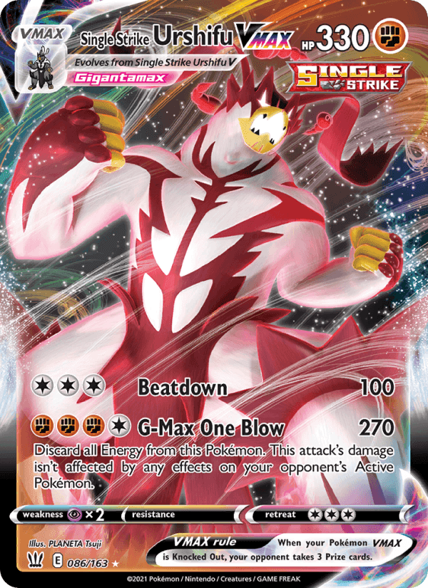 Single Strike Urshifu VMAX, card 86 from Battle Styles