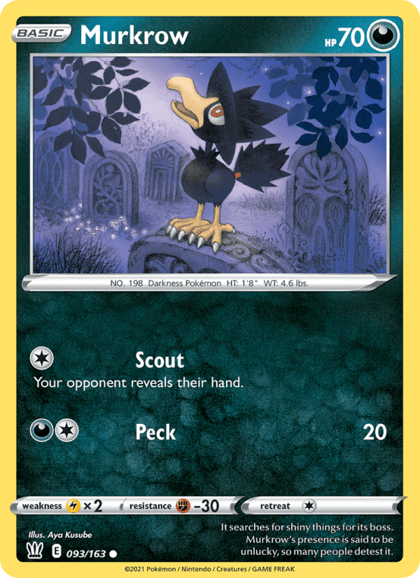 Murkrow, card 93 from Battle Styles