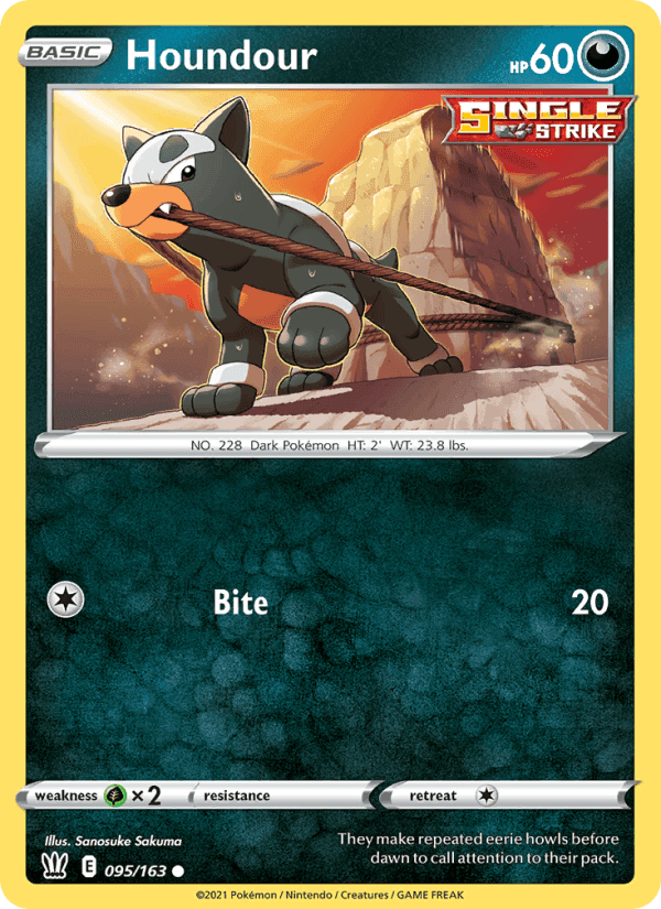 Houndour, card 95 from Battle Styles
