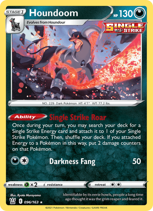 Houndoom, card 96 from Battle Styles