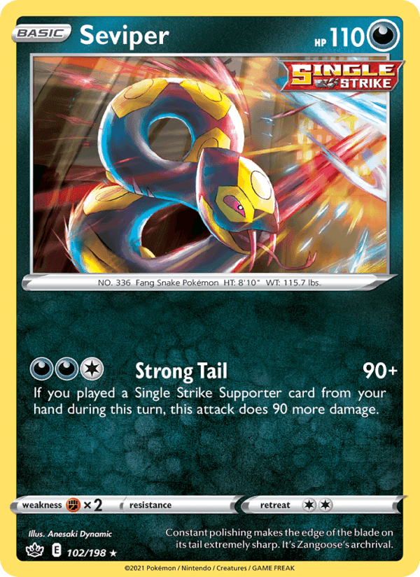 Seviper, card 102 from Chilling Reign