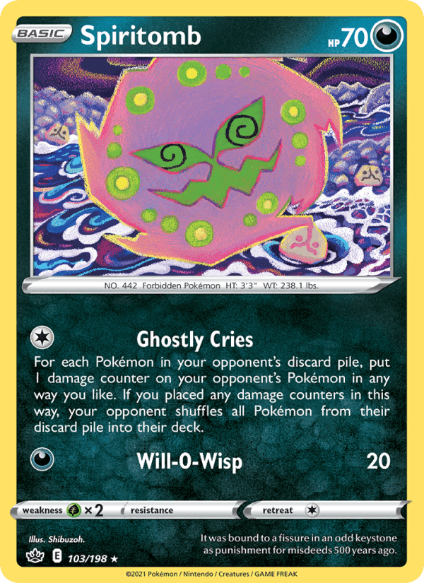 Spiritomb, card 103 from Chilling Reign