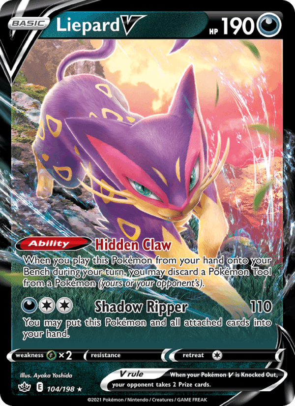 Liepard V, card 104 from Chilling Reign